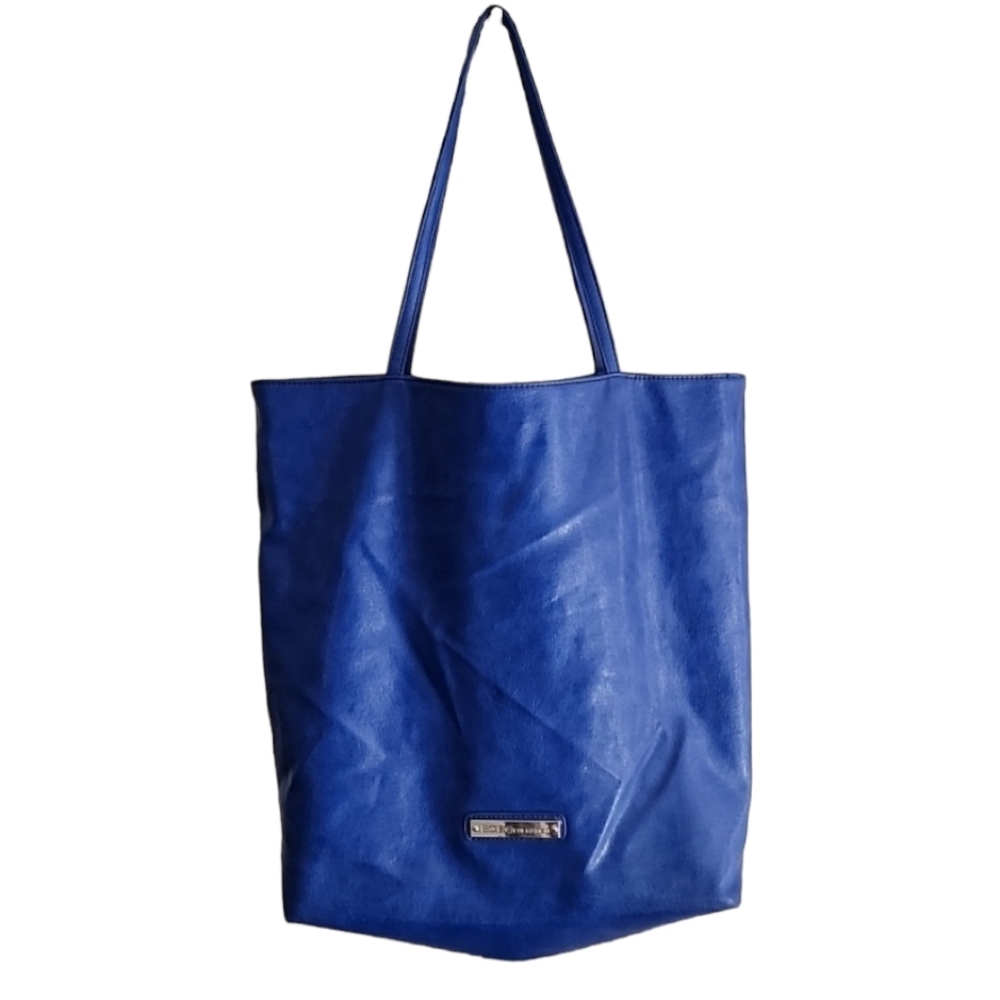 BCBG Cobalt Blue Shoulder Bag Purse Shopper Vegan Oversized Tote BCBGeneration - Picture 9 of 15